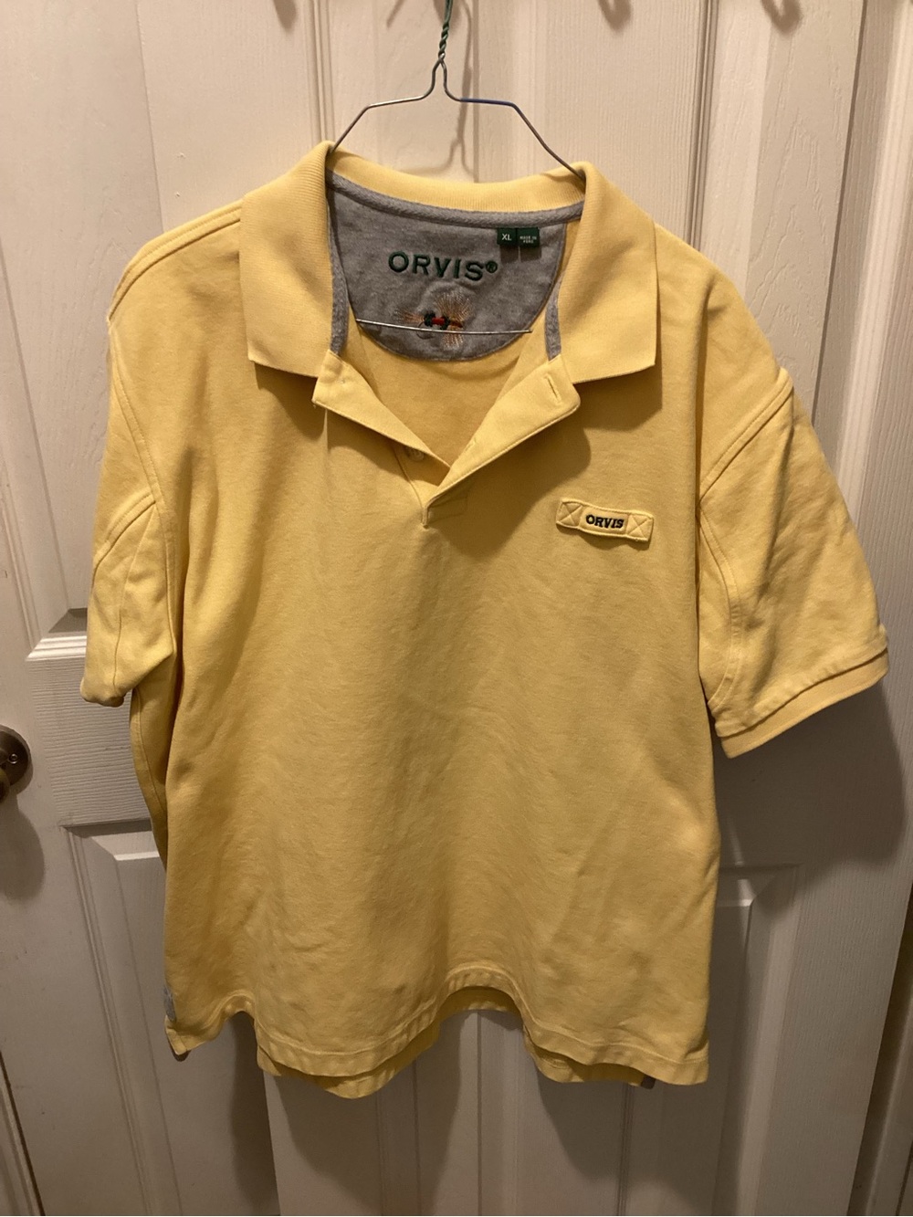 Orvis Men's Pale Yellow Polo Shirt
